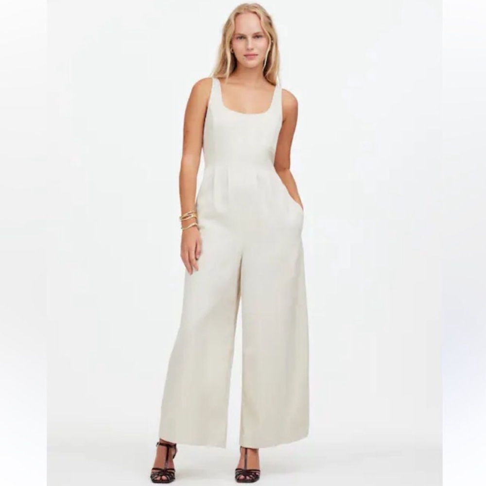 Madewell Cream Wide-Leg Jumpsuit